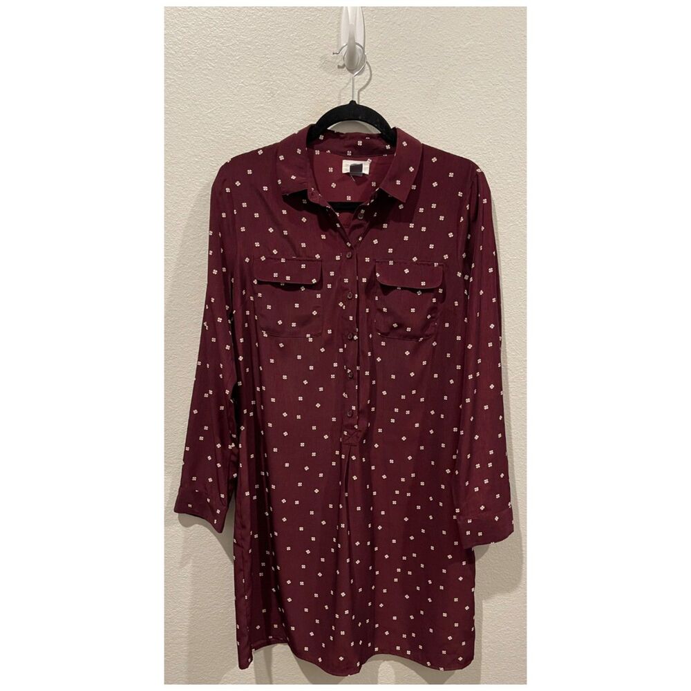 OLD NAVY Half Button Down Long Sleeves Mini Dress